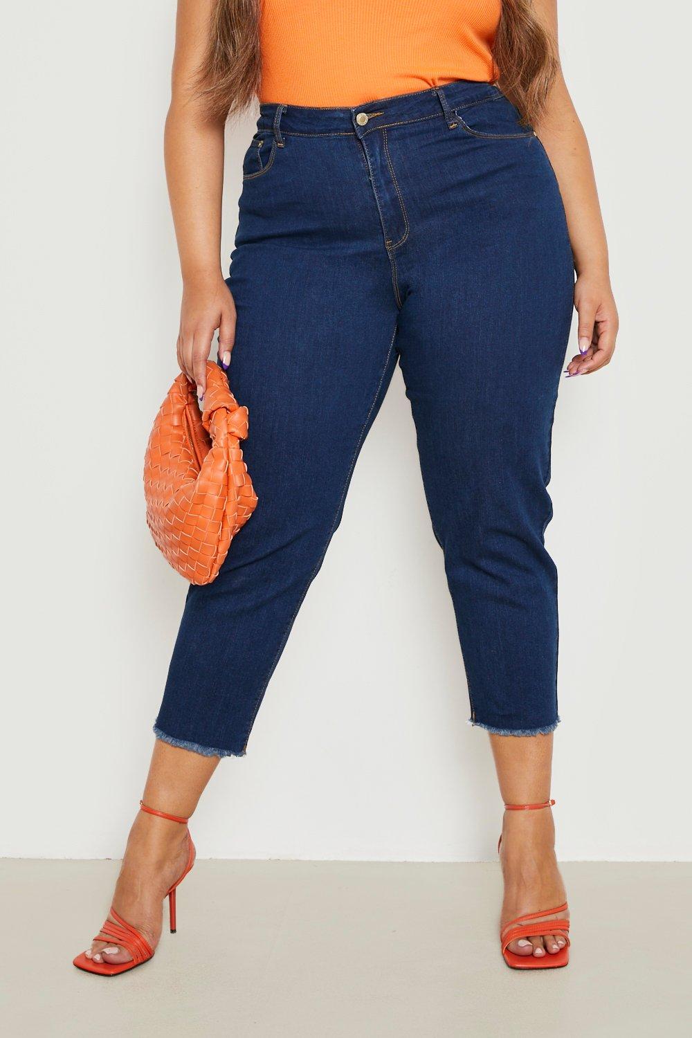 Plus size raw hem jeans store